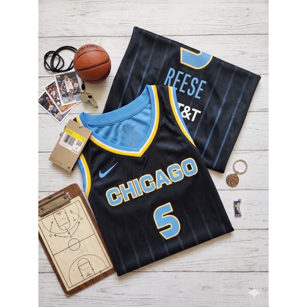 Nike Angel Reese Chicago Sky Jersey Womens S Black NWT WNBA Explorer Edition 5